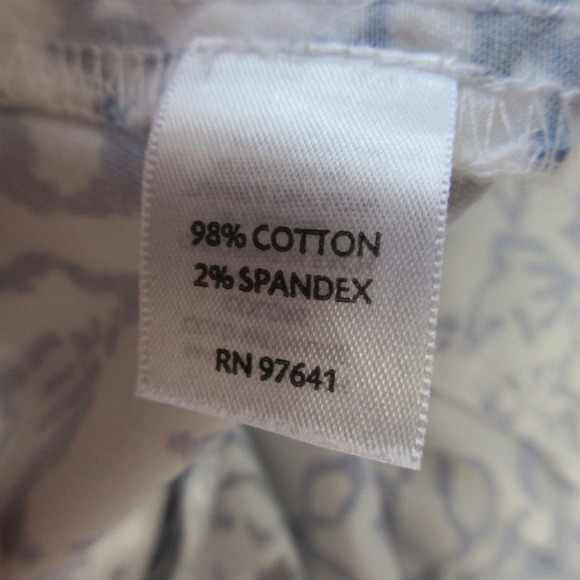 J. Jill Floral Stretch Pants Women 14 Tall Blue White Cotton Blend Summer 310 - Picture 4 of 11